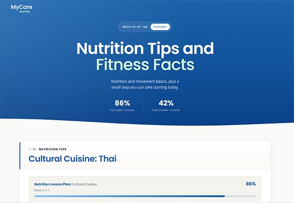 MyCare Journey Progress Bar Example